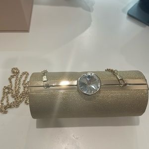 Gold Clutch With Removable Chain